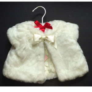 GYMBOREE HOLIDAY CELEBRATIONS ~FUR VEST WITH BOW~